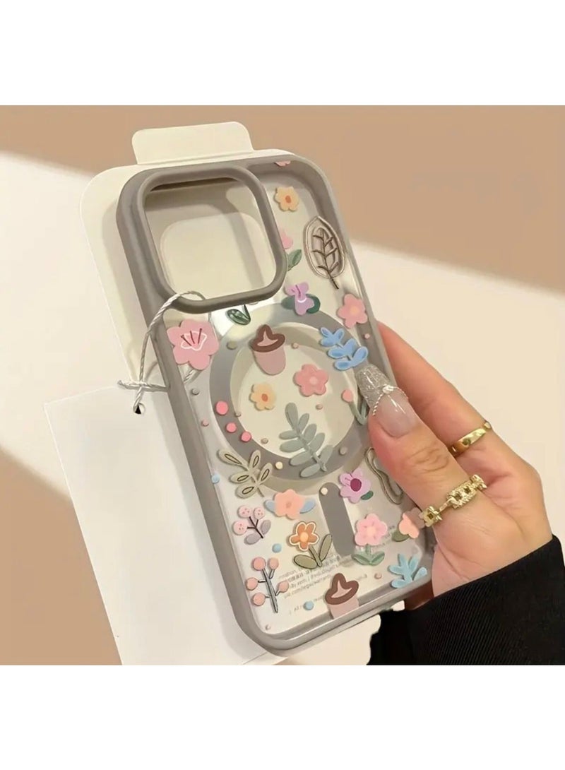 جراب مغناطيسي لهاتف iPhone 15 Pro Max يدعم الشحن اللاسلكي مع تغطية جمالية كاملة وحماية من السقوط - Image 2