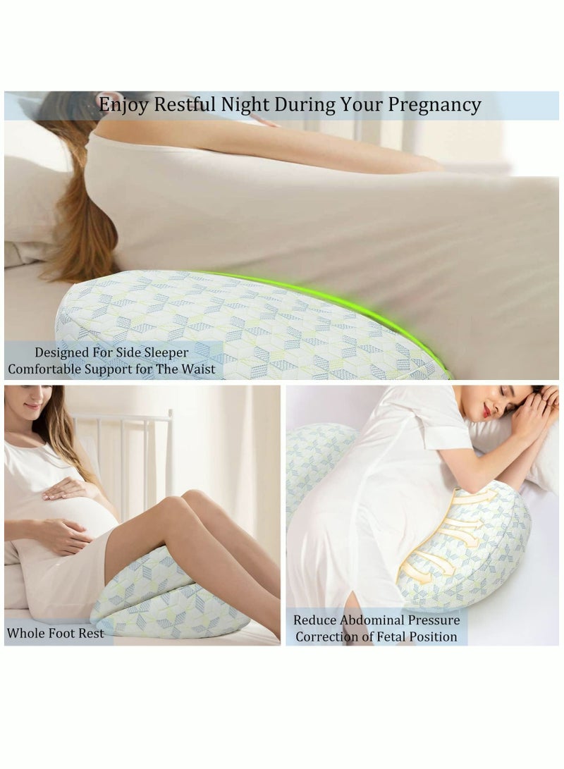 MIXDE Pregnancy Pillows for Sleeping Maternity Pillow for Pregnant Women Soft Pregnancy Body Pillow with Detachable and Adjustable Pillow Cover Support for Belly Back Legs - Image 4