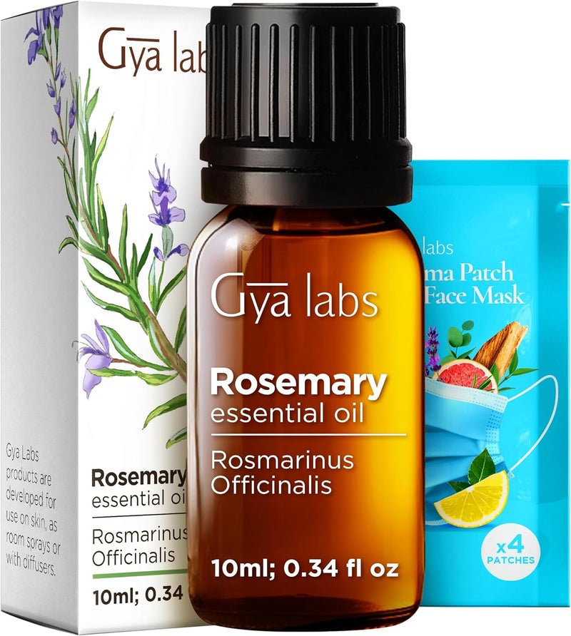 Gya Labs Rosemary Essential Oil - 0.34 Fl Oz - for Hair, Skin, Diffuser, Aromatherapy & DIY Candle Making Scent - Image 1