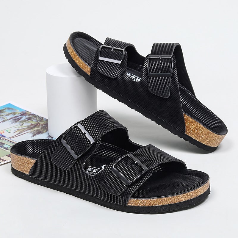 Men'S And Women'S Cork Slippers Men'S And Women'S Slippers Plus Size Breathable Men'S And Women'S Couples Birkenstock Cork Slippers - Image 4