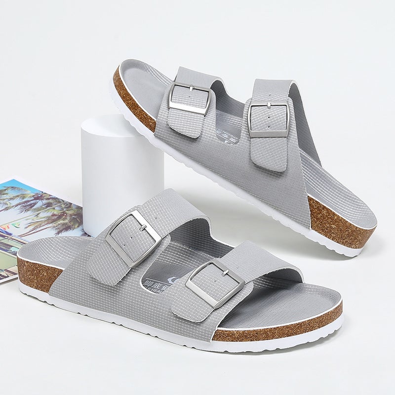 Men'S And Women'S Cork Slippers Men'S And Women'S Slippers Plus Size Breathable Men'S And Women'S Couples Birkenstock Cork Slippers - Image 3
