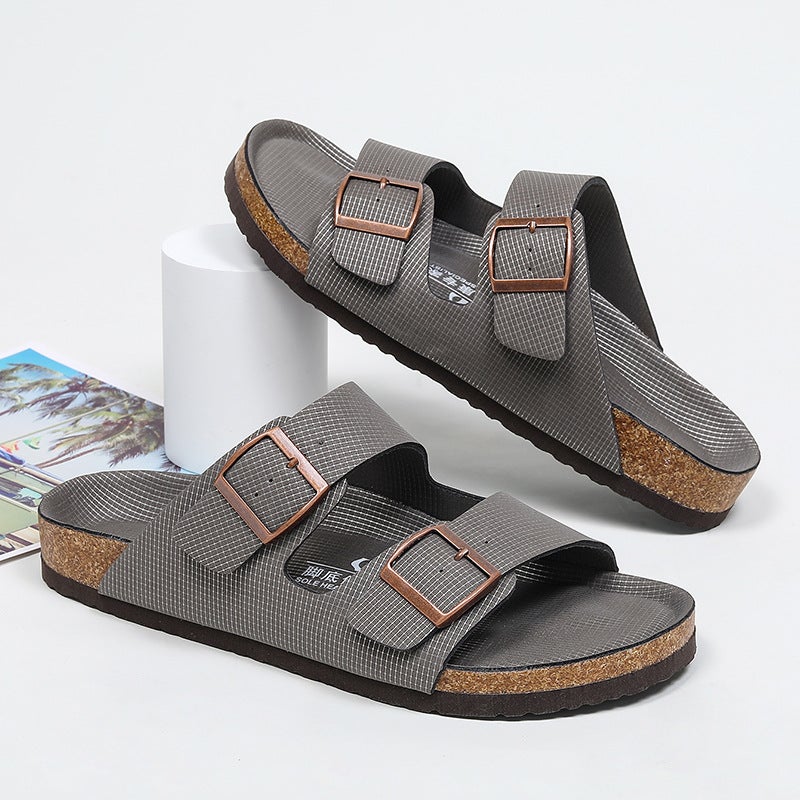 Men'S And Women'S Cork Slippers Men'S And Women'S Slippers Plus Size Breathable Men'S And Women'S Couples Birkenstock Cork Slippers - Image 2