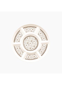 Homesmiths Homesmiths Ramadan  Rosa  Al Andalus 7 Compartment Serving Dish , Moroccan Inspired ,Ceramic , Decorative Platter , Perfect For Appetizers, Dips, And Snacks  &Home Décor 