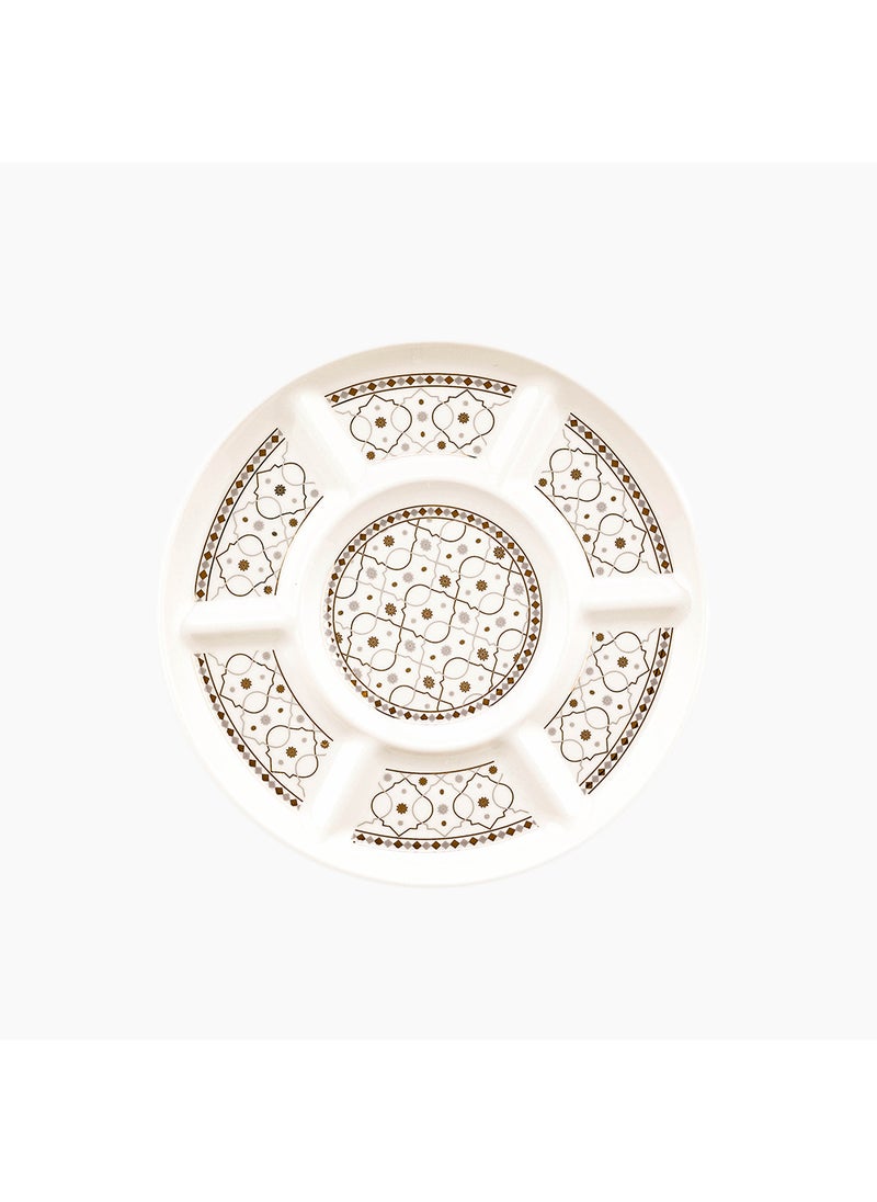 Homesmiths Homesmiths Ramadan  Rosa  Al Andalus 7 Compartment Serving Dish , Moroccan Inspired ,Ceramic , Decorative Platter , Perfect For Appetizers, Dips, And Snacks  &Home Décor 
