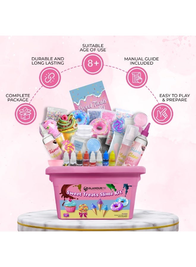 GlamourPie DIY Slime Kit for Kids, Fluffy Slime Making Kit Toys for Girls Non-Sticky & Scented to Craft Butter, Cloud, Candy & Ice Cream Slime with Charms – Birthday Gift - Image 5