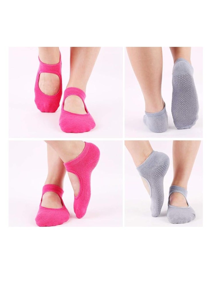 Anstore جوارب يوجا نسائية من Anstore غير قابلة للانزلاق – 3 أزواج، مثالية لليوجا والبيلاتس والتمارين الرياضية، مقاسات 38-45 - Image 2