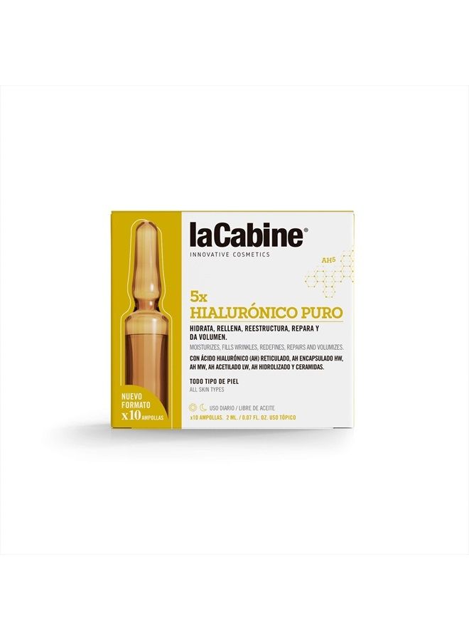 La Cabine Pure Hyaluronic 10x2ml Ampoules - All Skin Types Moisturizer for Whole Body & Wrinkles - Image 1