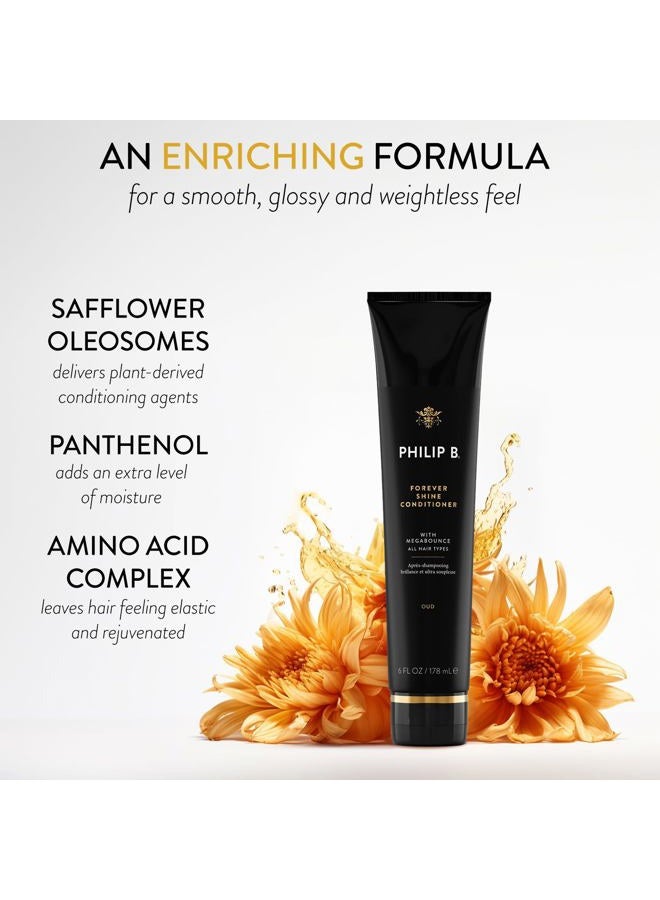 PHILIP B . Forever Shine Hair Conditioner With Notes of Pure Oud, 6 oz. (178 ml) | With Megabounce, Add Volume & Shine for Days, For All Hair Types - Image 3