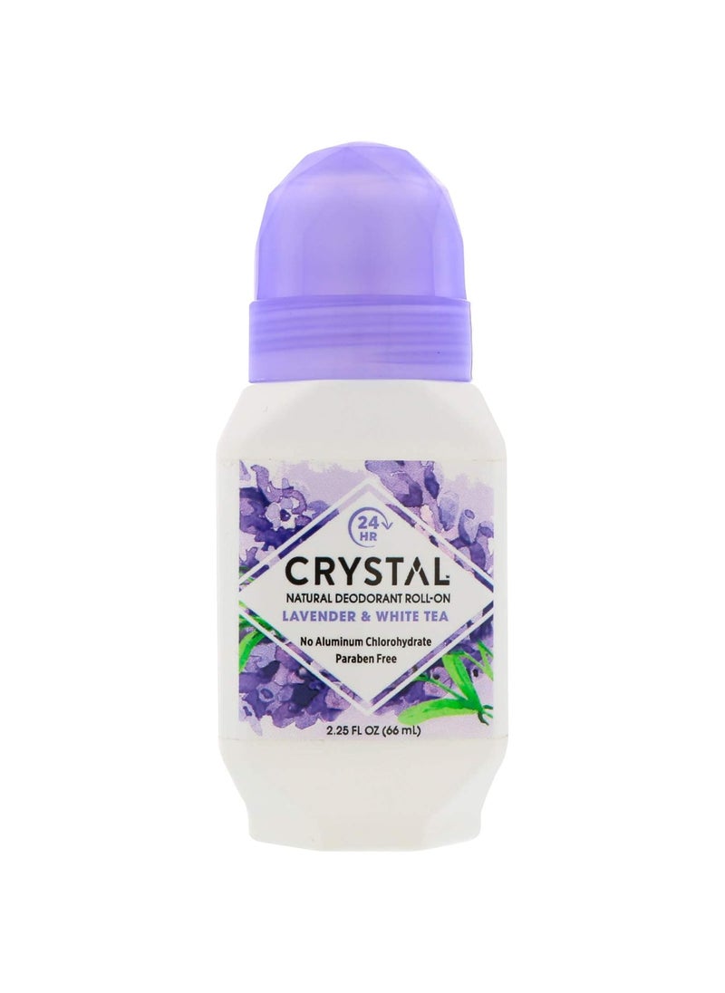 CRYSTAL ESSENCE Crystal Roll On Deodorant Lavender and White Tea - 2.25 fl oz 