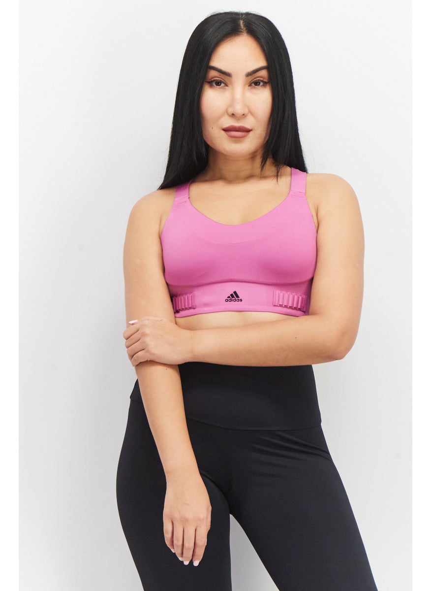 Adidas Women Padded Training Sports Bra, Pink  - Image 1