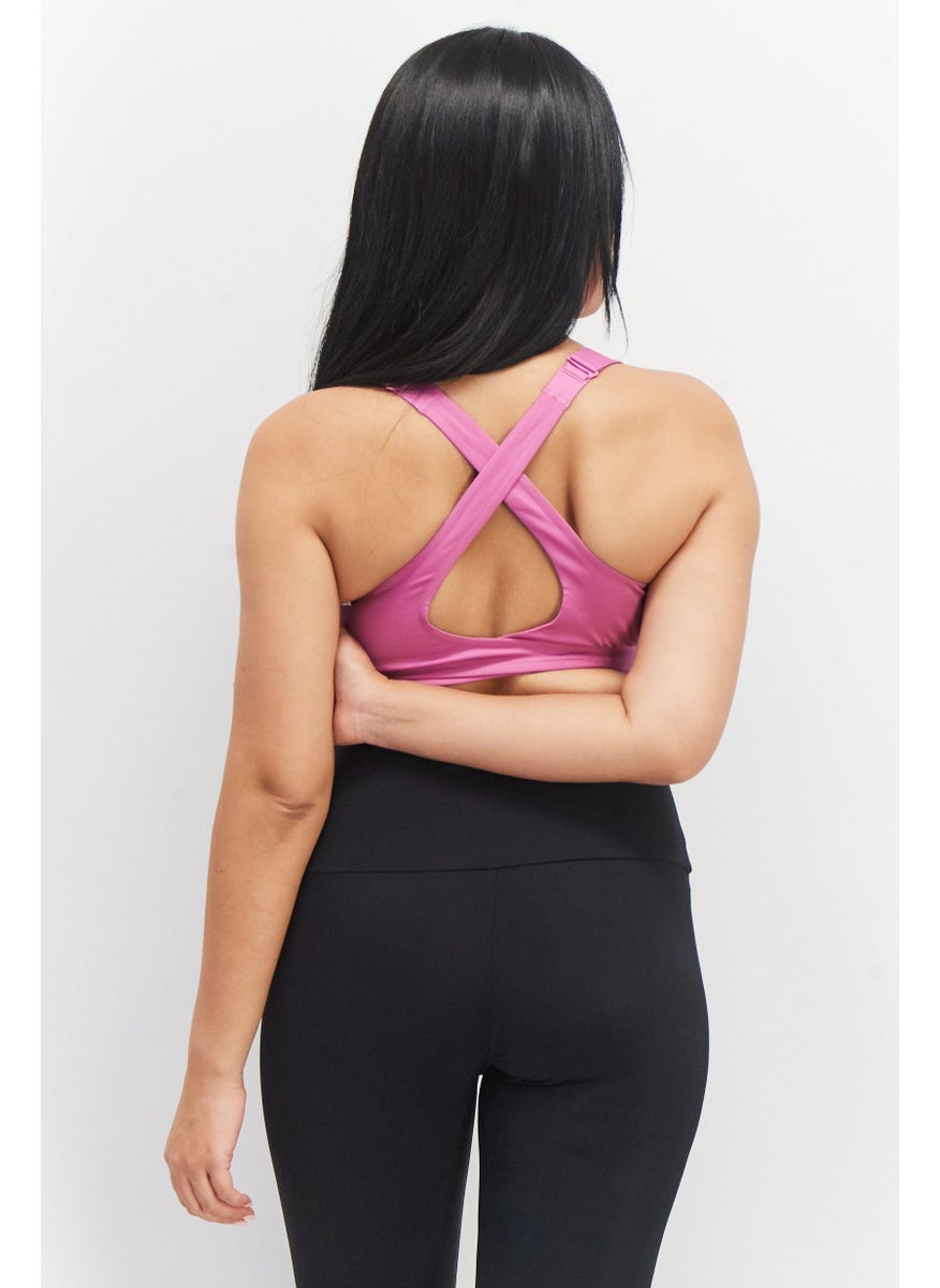 Adidas Women Padded Training Sports Bra, Pink  - Image 3