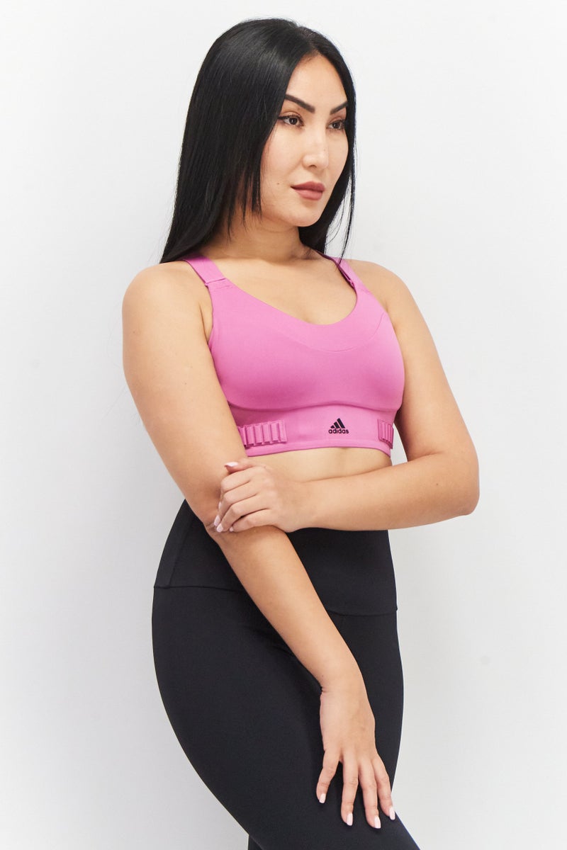 Adidas Women Padded Training Sports Bra, Pink - Image 4