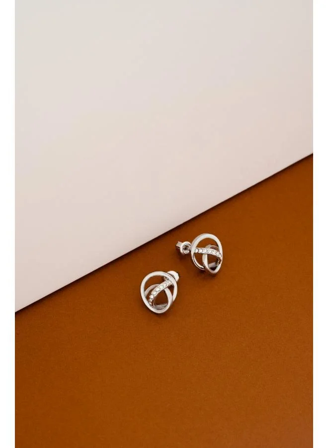 Karen Millen Crystal Ribbon Stud Earrings