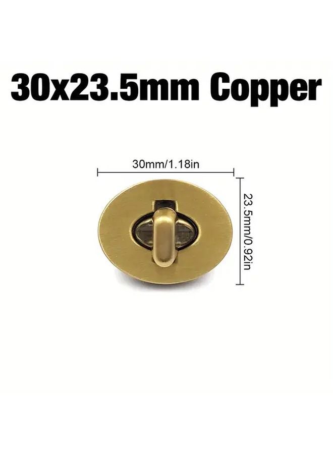 Copper 30x23 5mm Oval Locking Clasp Rotary Buckle For Bag Wallet DIY Supplies - Image 1
