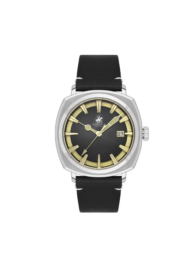 بيفرلي هيلز بولو كلوب BEVERLY HILLS POLO CLUB BP3732X.351 Men's Analog Display Watch & Leather Strap Black
