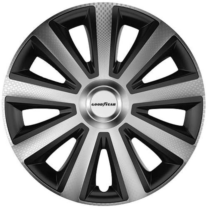 Goodyear Memphis Carbon 10623 Car Wheel Trims Hub Caps Set of 4 40.64 cm (16 Inches) Black/Silver - Image 1