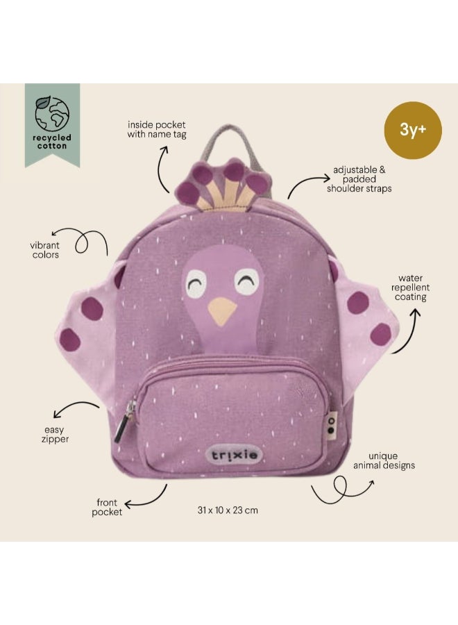 Trixie Kids Backpack Regular - 12 Inch/30.5 cm - Mrs. Peacock - Image 3