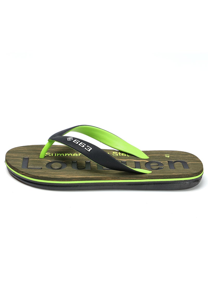 Generic - New Mens Beach Flip-Flops Summer Anti-Slip PVC SandalsArmy Green Army Green - Image 1