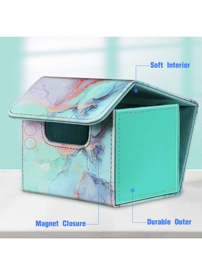 CaseBot Card Deck Box Compatible With Mtg/Tcg/Ccg Magnetic Game Card Case Large Size Fits Up 180+ Game Cards With Pu Divider (Emerald Marble) - Image 3