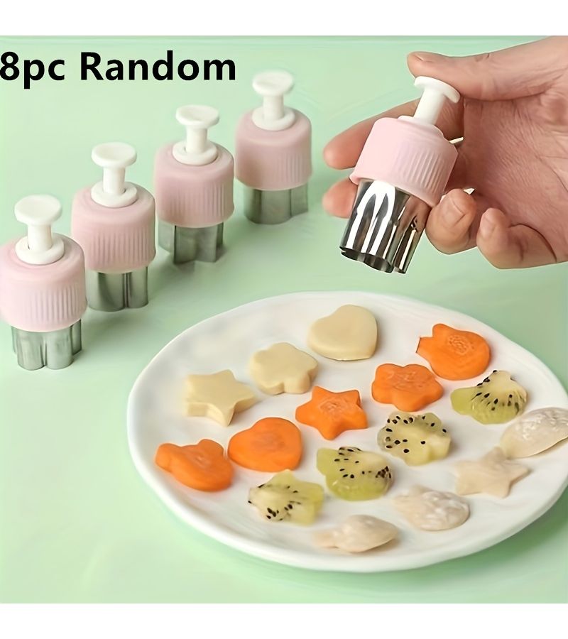 8pcs White Fruit Butterfly Pasta Stamp Set Dough Cutter Cookie Press Mold Kitchen Gadget - Image 3