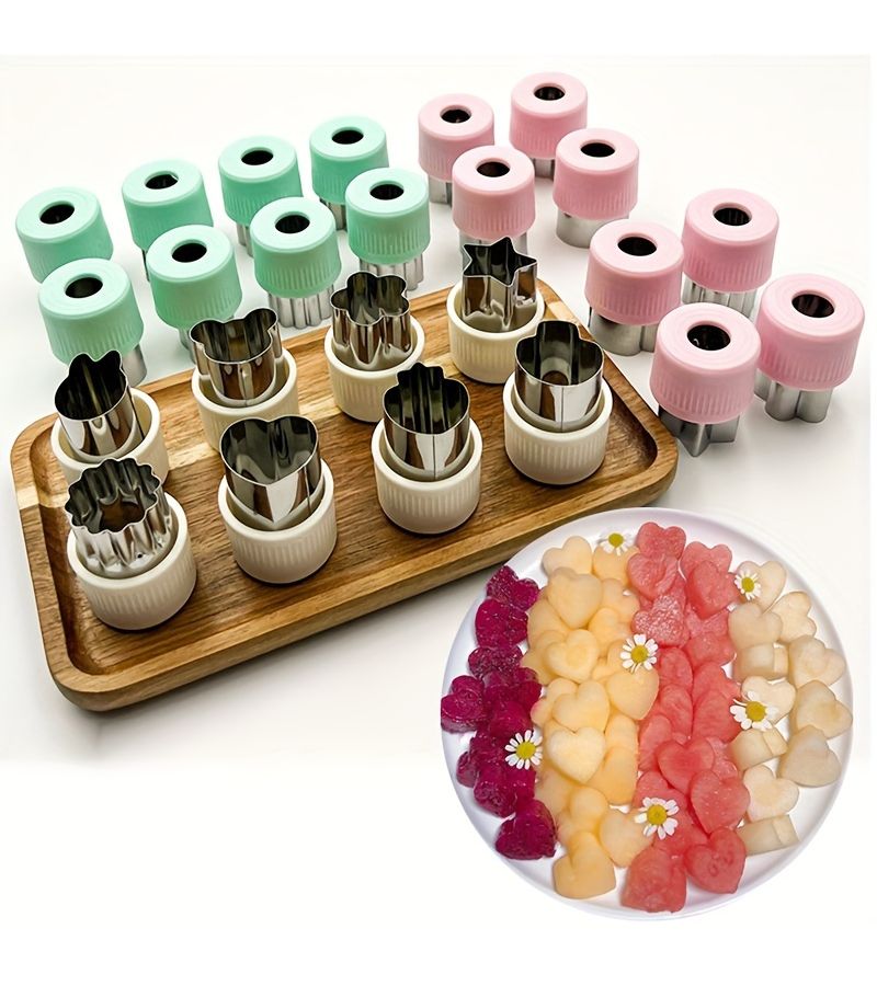 8pcs White Fruit Butterfly Pasta Stamp Set Dough Cutter Cookie Press Mold Kitchen Gadget - Image 1