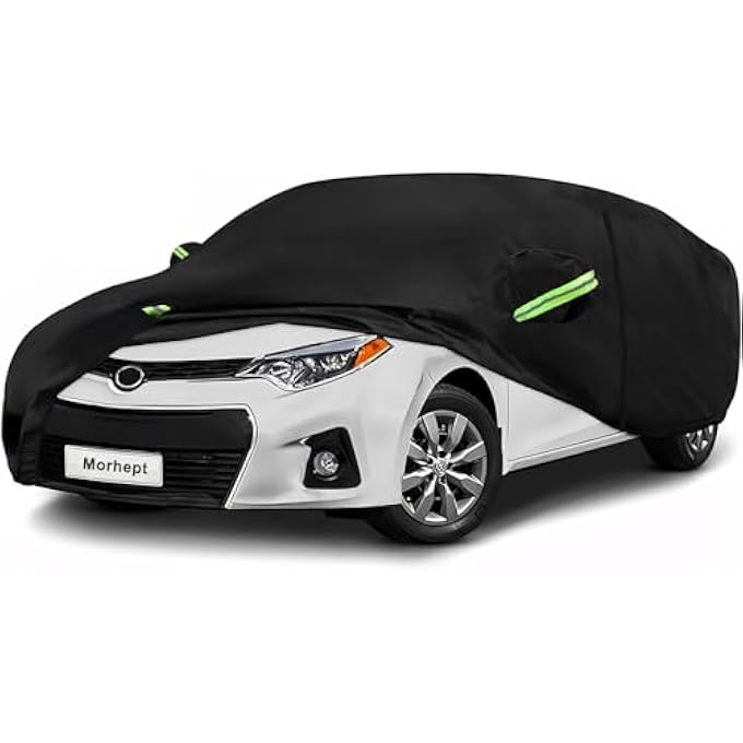 Morhept Car Cover Custom Fit for Toyota Corolla, Waterproof All Weather Full Exterior Cover Rain Snow UV Protection Cover with Door Zipper - Image 2