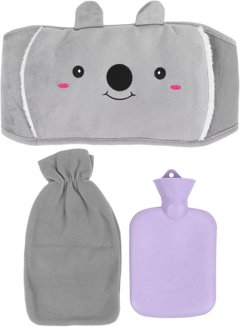 كلاراكو قربة ماء ساخن، قربة مطاطية مقاومة للانفجار لحقن الماء الساخن، زجاجة ماء ساخن مع حزام خصر مخملي وحقيبة تخزين لتخفيف آلام الدورة الشهرية، لتدفئة اليدين والقدمين والخصر والكتفين في الطقس البارد (#3) - Image 1