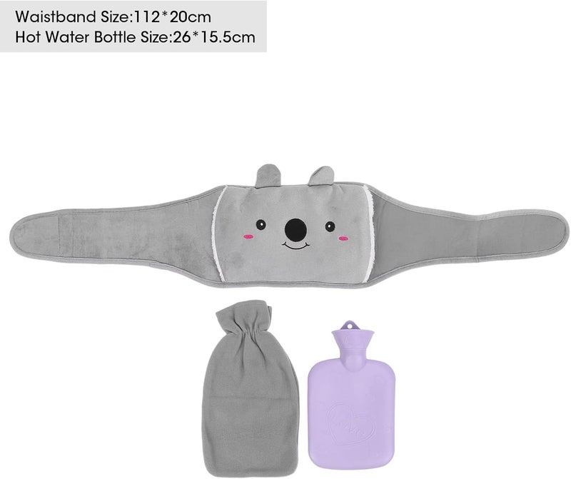 كلاراكو قربة ماء ساخن، قربة مطاطية مقاومة للانفجار لحقن الماء الساخن، زجاجة ماء ساخن مع حزام خصر مخملي وحقيبة تخزين لتخفيف آلام الدورة الشهرية، لتدفئة اليدين والقدمين والخصر والكتفين في الطقس البارد (#3) - Image 3