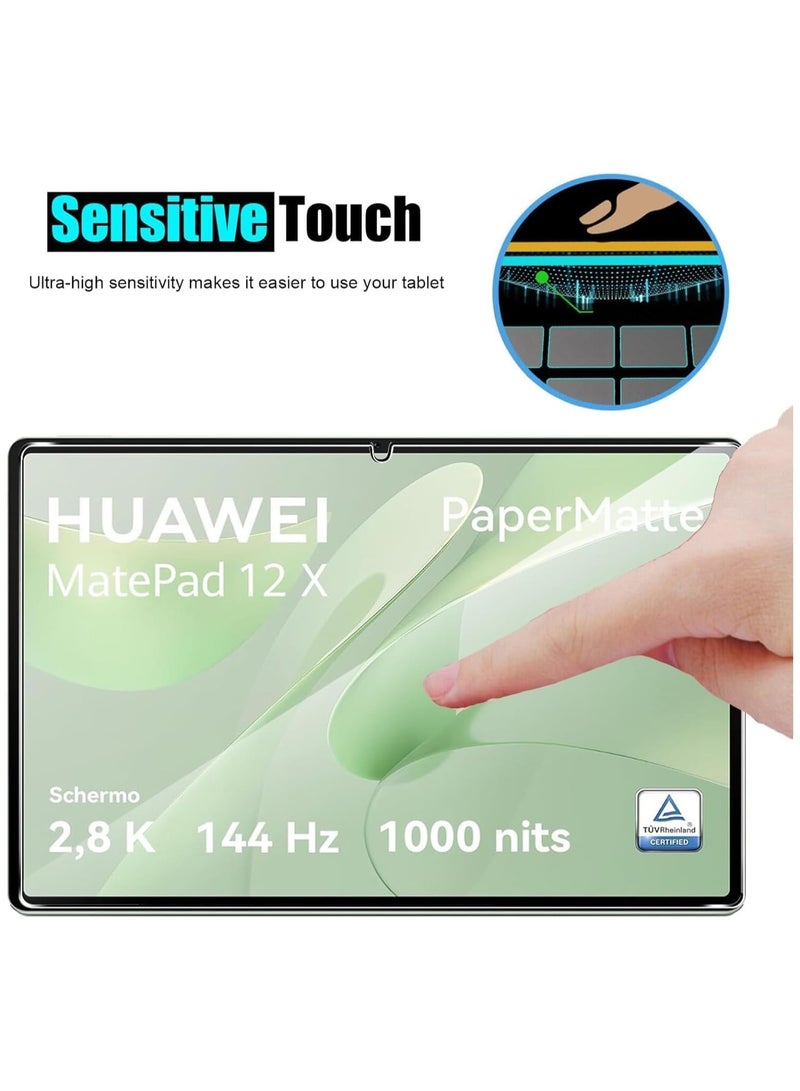 Screen Protector Compatible with Huawei MatePad 12 X 12 inch 2024, 【2 Pack】 Scratch-resistant Anti-fingerprint High Sensitivity 9H Hardness Tempered Glass for Huawei MatePad 12X - Image 4
