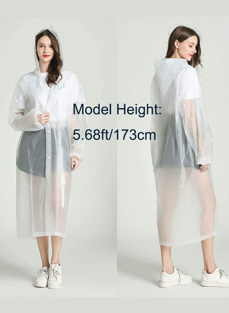SYOSI Rain Poncho for Adults, EVA Rain Poncho for Women and Men Reusable Raincoat Jacket   Packable Raincoat for Family Fishing Travel Emergency no PVC with Hood and Elastic Sleeveng - Image 4