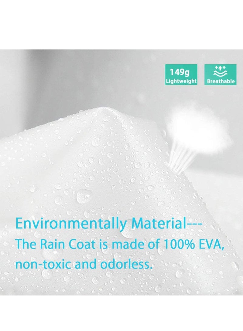 SYOSI Rain Poncho for Adults, EVA Rain Poncho for Women and Men Reusable Raincoat Jacket   Packable Raincoat for Family Fishing Travel Emergency no PVC with Hood and Elastic Sleeveng - Image 2