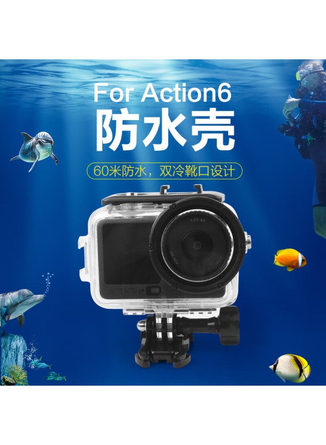 Earlymen Zaoxingke Waterproof Case Compatible With Dji Action 6 Underwater Diving Protective Cover Anti-fog Waterproof Housing For Dji Sports Camera Accessories - Image 1