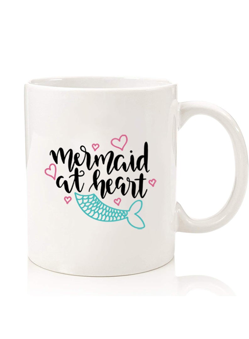 Theodor Premium Quality Two Sided Printed Coffee Mug Tea Cup For Home Office, Kids Men Women Mermaid at heart - Image 1