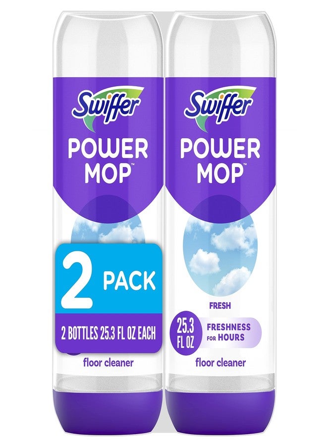 Swiffer PowerMop Floor Cleaning Solution with Fresh Scent, PowerMop Refills, Floor Cleaner for Mopping, 25.3 fl oz, 2 Pack - Image 1