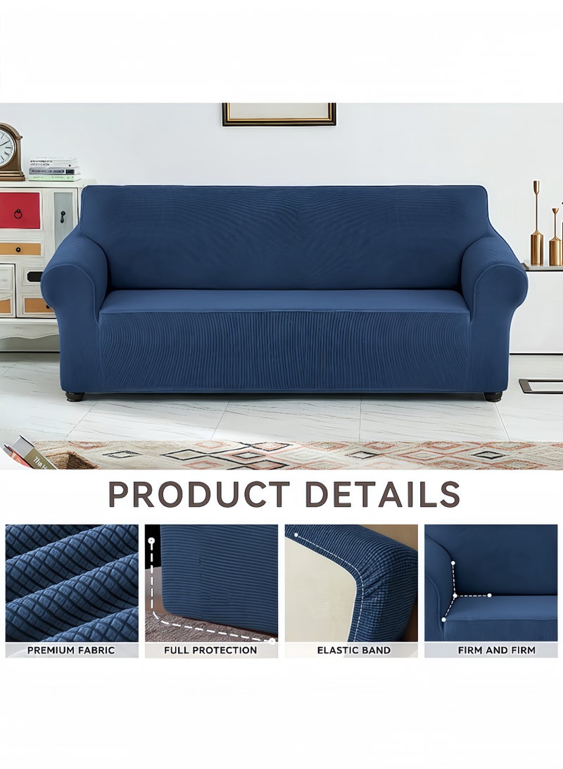 Peachjoy Waterproof Sofa Slipcover 2 Seater Sofa with Elastic Bottom Pets Protector Furniture Covers Soft Four Seasons Universal Couch Covers Washable Blue - Image 4