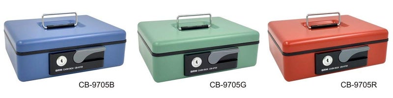 oddpod ™ SR Taiwan Imported Metal Cash Box/Safe Locker Box for Jewellery, Money Box for Cash with Plastic Coin Storage Tray (Large Size) - Blue - Image 2