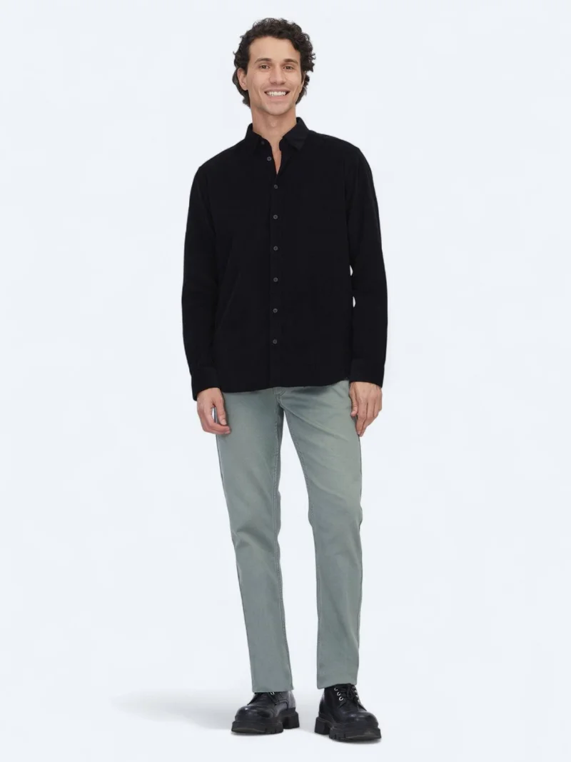 Kip Black Striped Regular Fit Long Weaving Casual 100% Cotton Shirt