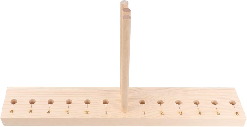 EXCEART Extended Wooden Bow Maker for Ribbon, Wreaths, Christmas, New Year Decorations, Corsages, Holiday Wreaths; Wooden, Adjustable, 15 Holes, 3 Dowel Rods, 12.79 x 2.24 Inches - Image 1