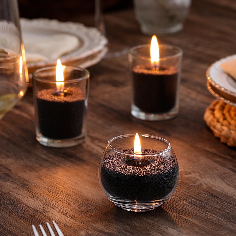 LAMORGIFT 8LB Black Candle Sand- Pearled Candles with Wicks (50 Pcs) & Wooden Spoons, Candle Beads, Sand Wax, Candles Unscented for Powder Candle Making, Refill Kit - Image 5