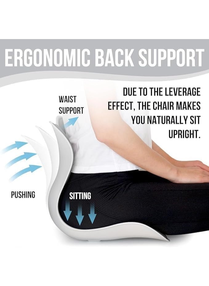 Generic - Heavy Duty Ergonomic Chair with Back and Lumbar Support, Posture Corrector Pillow for Lower Back Pain Relief, Compressed Seat for Home, Office and Car, Ergonomic Design, Grey - Image 1