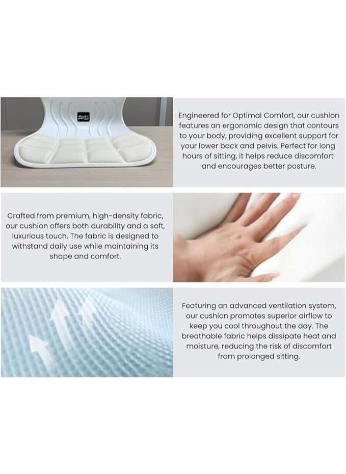 Generic - Heavy Duty Ergonomic Chair with Back and Lumbar Support, Posture Corrector Pillow for Lower Back Pain Relief, Compressed Seat for Home, Office and Car, Ergonomic Design, Grey - Image 1