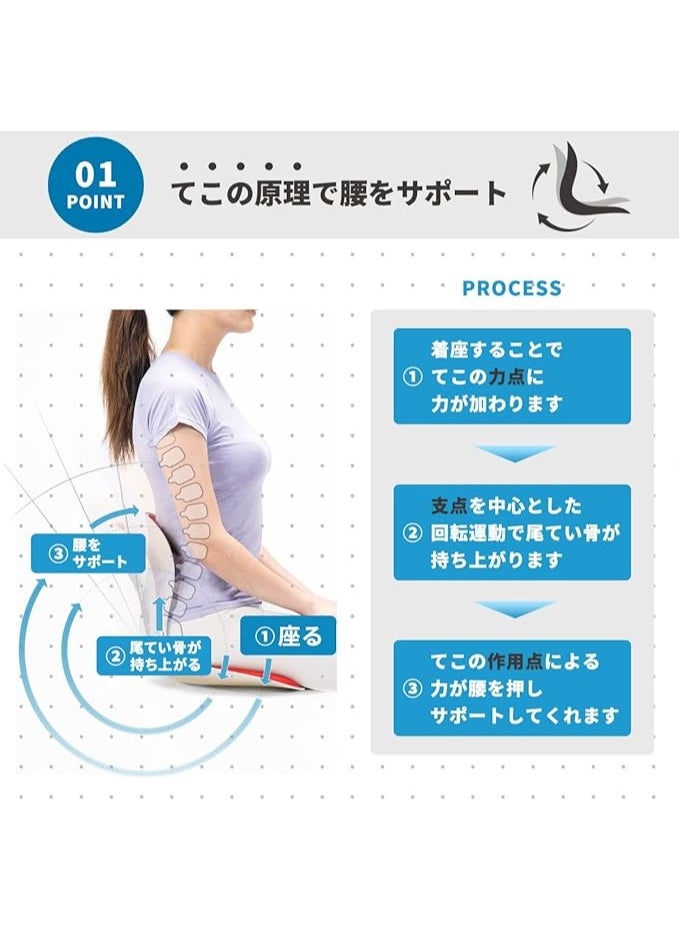 Generic - Heavy Duty Ergonomic Chair with Back and Lumbar Support, Posture Corrector Pillow for Lower Back Pain Relief, Compressed Seat for Home, Office and Car, Ergonomic Design, Grey - Image 1