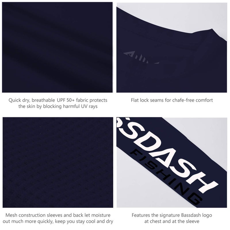 BASSDASH Fishing T Shirts for Men UV Sun Protection UPF 50+ Long Sleeve Tee T-Shirt - Image 4