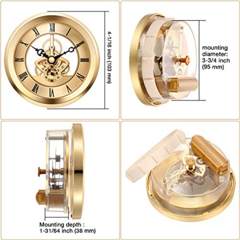 4 1/16 Inch Skeleton Clock Insert with Bezel - Image 2