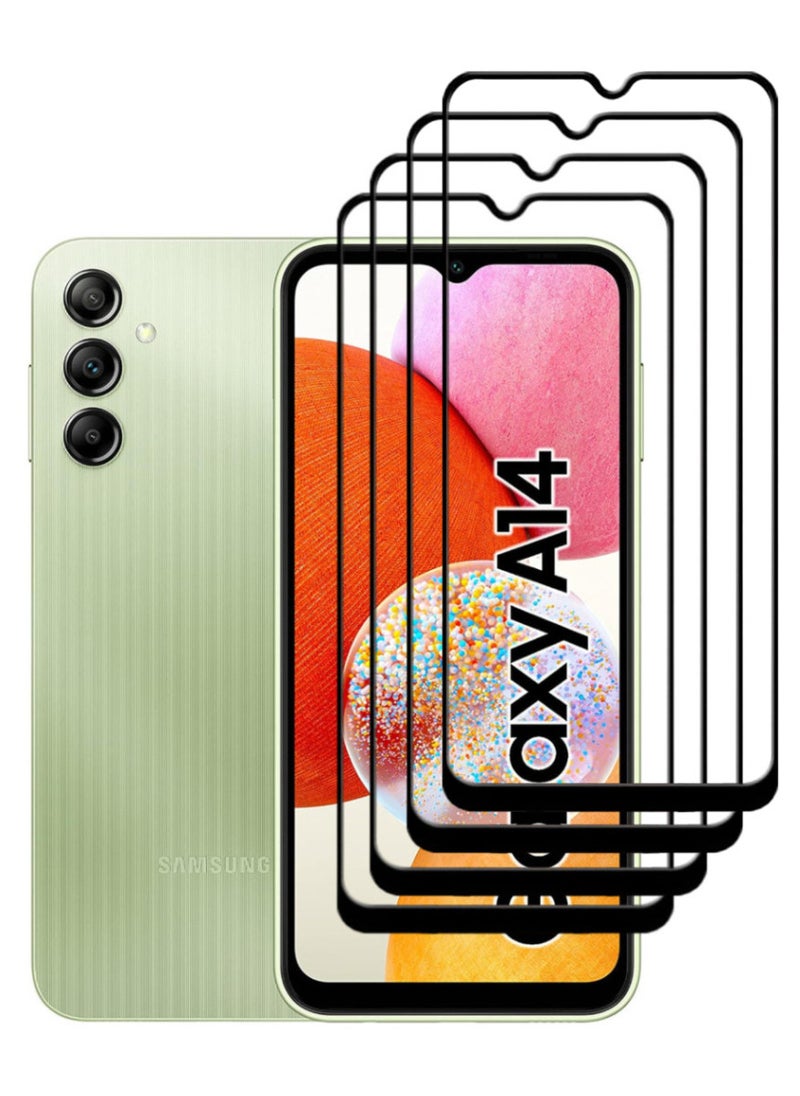 ACLIX 4 Pieces Antistatic ESD Dustproof Premium Quality High Definition Tempered Glass Screen Protector Designed For Samsung Galaxy A14 - Image 1