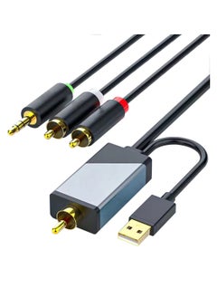 SYOSI Digital Coaxial to Analog 3.5mm AUX Audio Cable, Coaxial to 2 RCA Adapter, All-in-one D/A Audio Converter for TV PS4 Xbox one Network Box Blu-ray DVD to Sound Box Amplifier Headphone (10FT)  - Image 1