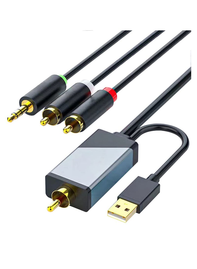SYOSI Digital Coaxial to Analog 3.5mm AUX Audio Cable, Coaxial to 2 RCA Adapter, All-in-one D/A Audio Converter for TV PS4 Xbox one Network Box Blu-ray DVD to Sound Box Amplifier Headphone (10FT)  - Image 1
