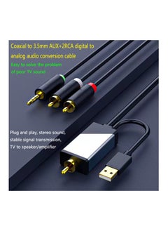 SYOSI Digital Coaxial to Analog 3.5mm AUX Audio Cable, Coaxial to 2 RCA Adapter, All-in-one D/A Audio Converter for TV PS4 Xbox one Network Box Blu-ray DVD to Sound Box Amplifier Headphone (10FT)  - Image 2