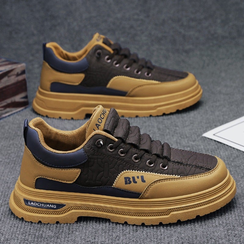 Fashion Martin Shoes Men'S British Retro Workwear Board Shoes Autumn Low-Top Casual Sneaker Men'S Hair - Image 1