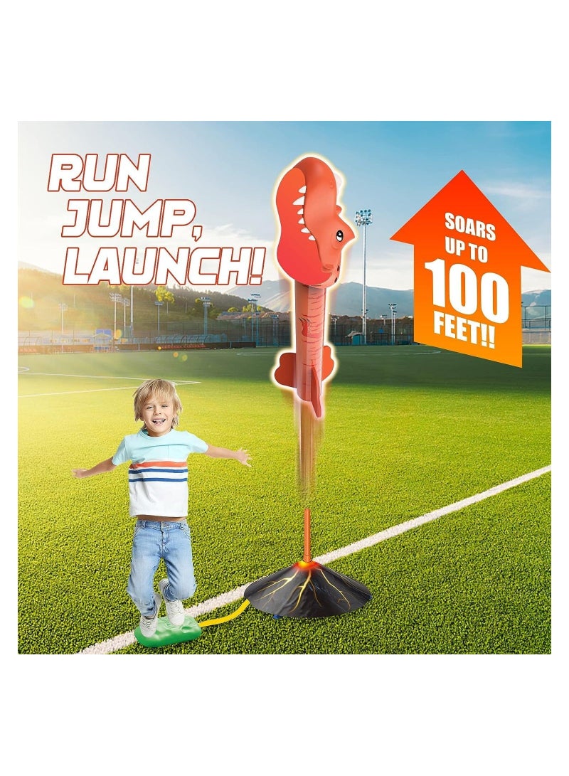 Dinosaur Toys Rocket Launcher For Kids Stomp Launch Up Outdoor And Indoor Kids Toys Gift For Ages 2 3 4 5 6 7 8 - Image 2